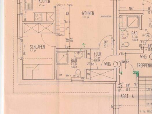 Wohnung zur Miete 568 € 2 Zimmer 49,4 m² Geschoss 1/2 frei ab sofort Kommandeursweg 45 Winsen Winsen (Luhe) 21423