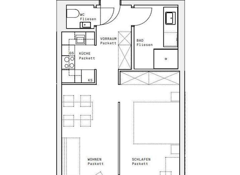Wohnung zur Miete - Erstbezug 899 € 1,5 Zimmer 46,2 m² 13. Geschoss Wien 1220