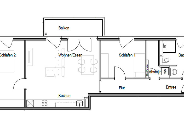 Wohnung zur Miete - Erstbezug 1.390 € 3 Zimmer 84 m² 2. Geschoss Biklenstraße 10 Untertürkheim Stuttgart 70327