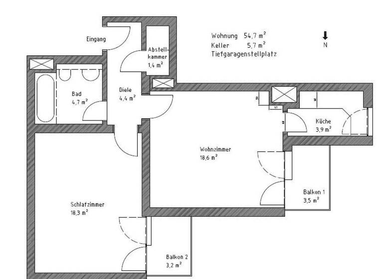 Wohnung zum Kauf provisionsfrei 360.000 € 2 Zimmer 55 m² 2. Geschoss Waldstraße 10 Eichenau 82223