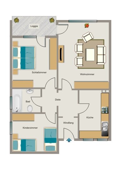 Wohnung zur Miete 536 € 3,5 Zimmer 65,6 m²<br/>Wohnfläche 4.<br/>Geschoss Böcklinstraße 3 Osterfeld Lünen 44532