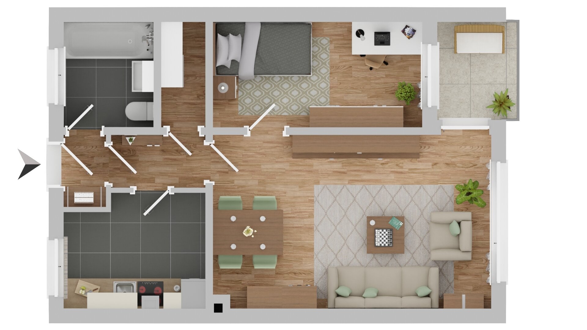 Immobilie zum Kauf als Kapitalanlage geeignet 125.000 € 2 Zimmer 44 m²<br/>Fläche Mürwik - Friedheim Flensburg 24944