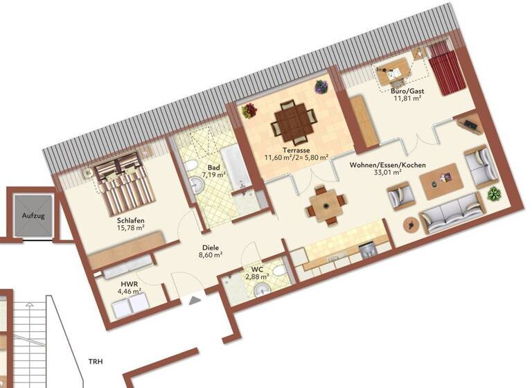 Wohnung zum Kauf provisionsfrei 374.650 € 3 Zimmer 90 m²<br/>Wohnfläche Dachgeschoss<br/>Geschoss Bahnhofstraße 5 Kell am See 54427
