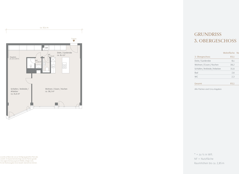 Wohnung zum Kauf 980.000 € 2 Zimmer 83 m² 3. Geschoss Neuhausen-Nymphenburg München 80639