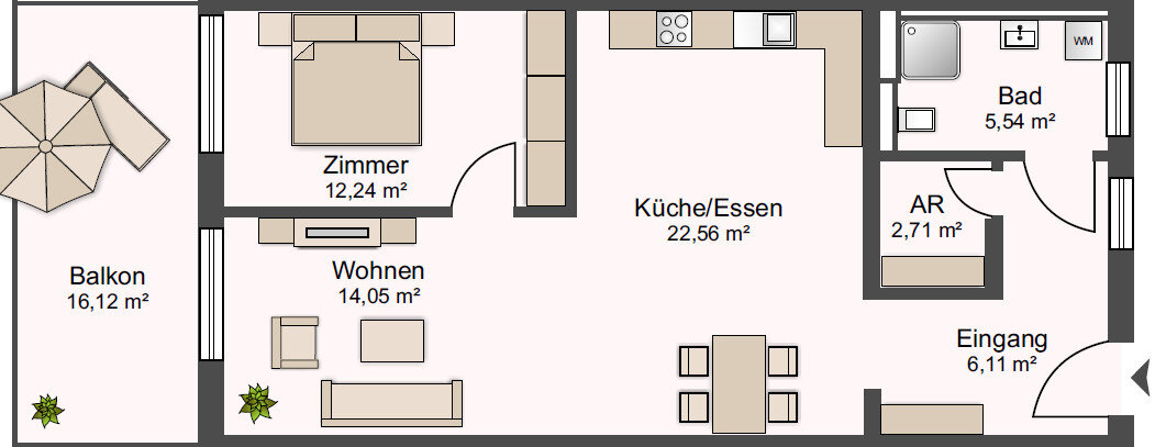 Wohnung zur Miete 1.250 € 2,5 Zimmer 73,7 m²<br/>Wohnfläche 01.03.2025<br/>Verfügbarkeit Galgenberg Aalen 73431