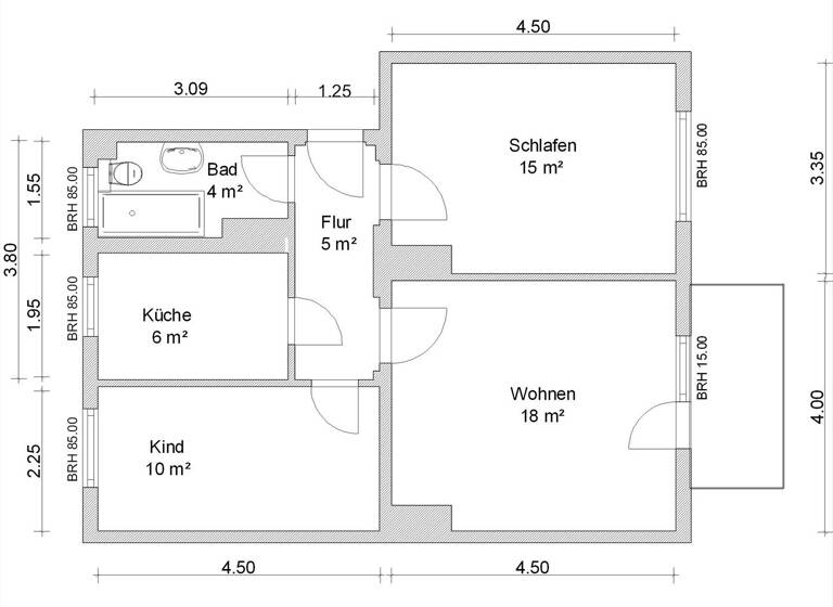 Wohnung zur Miete 450 € 3 Zimmer 60 m² 2. Geschoss frei ab 15.04.2026 Leipziger Straße 224 A - C Pölbitz Zwickau 08058