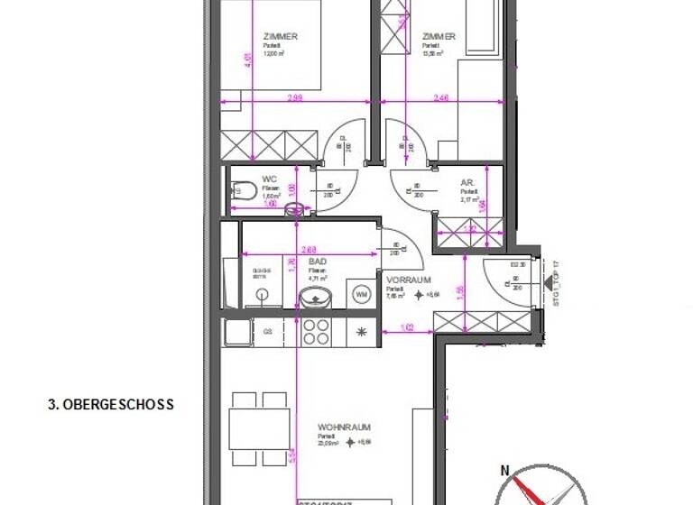 Wohnung zum Kauf 459.900 € 3 Zimmer 70,7 m² Wien 1220
