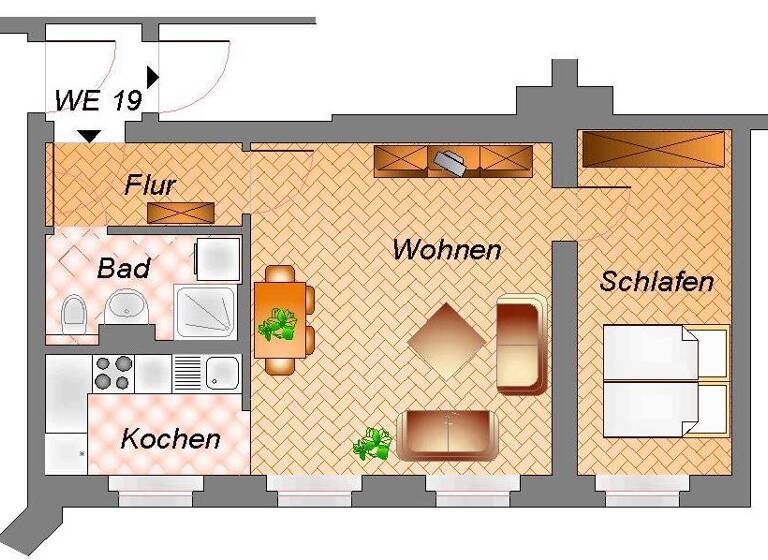 Wohnung zum Kauf 85.000 € 2 Zimmer 40 m²<br/>Wohnfläche 2.<br/>Geschoss Mockau-Nord Leipzig 04357