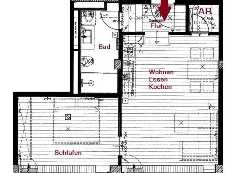 Wohnung zur Miete 1.025 € 2 Zimmer 50 m² Geschoss 1/4 frei ab 01.04.2026 Veilhof Nürnberg 90489