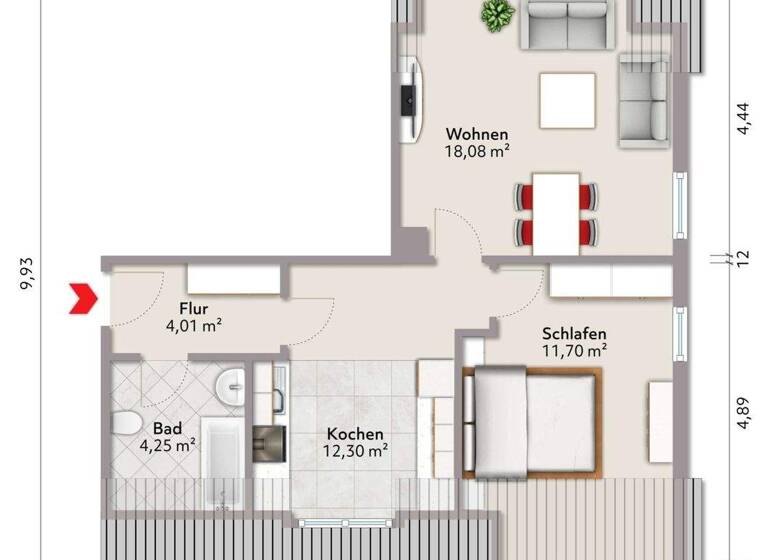 Wohnung zum Kauf 115.000 € 2 Zimmer 51 m² Castrop Castrop-Rauxel 44575