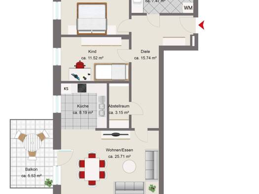 Wohnung zum Kauf - Neubau provisionsfrei 469.000 € 3 Zimmer 92,2 m² 1. Geschoss Burghausen 84489