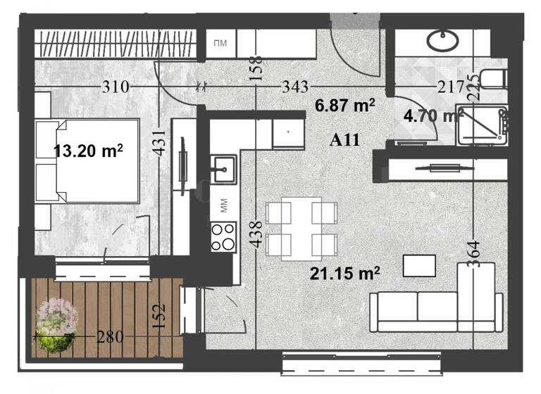 Studio zum Kauf 178.080 € 2 Zimmer 73,2 m² Sofia