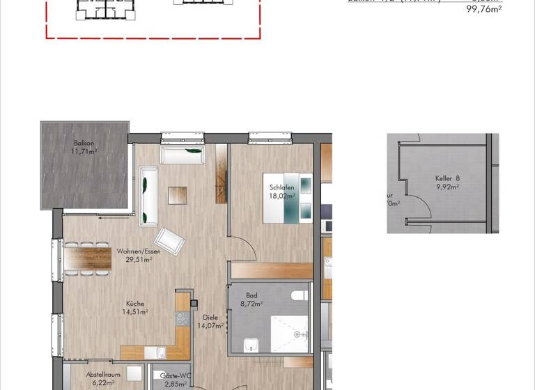 Wohnung zum Kauf - Erstbezug provisionsfrei 398.000 € 2 Zimmer 99,8 m² Nunkirchen Wadern 66687