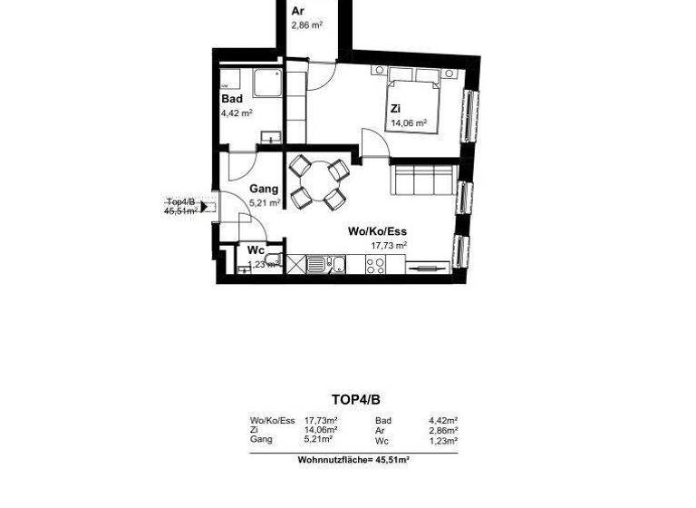 Wohnung zum Kauf - Erstbezug 173.000 € 2 Zimmer 45,5 m² 1. Geschoss Mistelbach 2130