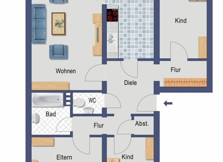 Wohnung zum Kauf provisionsfrei 186.400 € 4,5 Zimmer 94,5 m²<br/>Wohnfläche 2.<br/>Geschoss Grundstraße 66 Katernberg Essen 45327