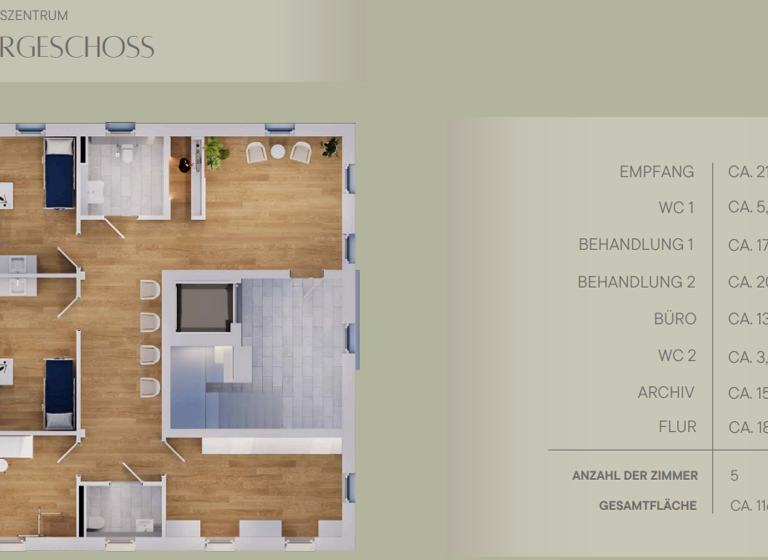 Medizinisches Gebäude zur Miete provisionsfrei 14 € 5 Zimmer 117 m² Bürofläche Steppach 53 Steppach Pommersfelden 96178