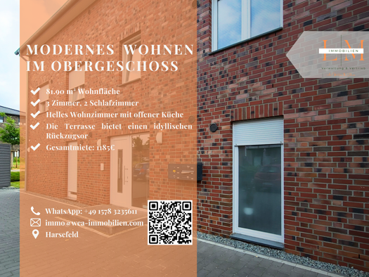 Wohnung zur Miete 985 € 3 Zimmer 81,9 m² 2. Geschoss frei ab 01.04.2026 Harsefeld 21698