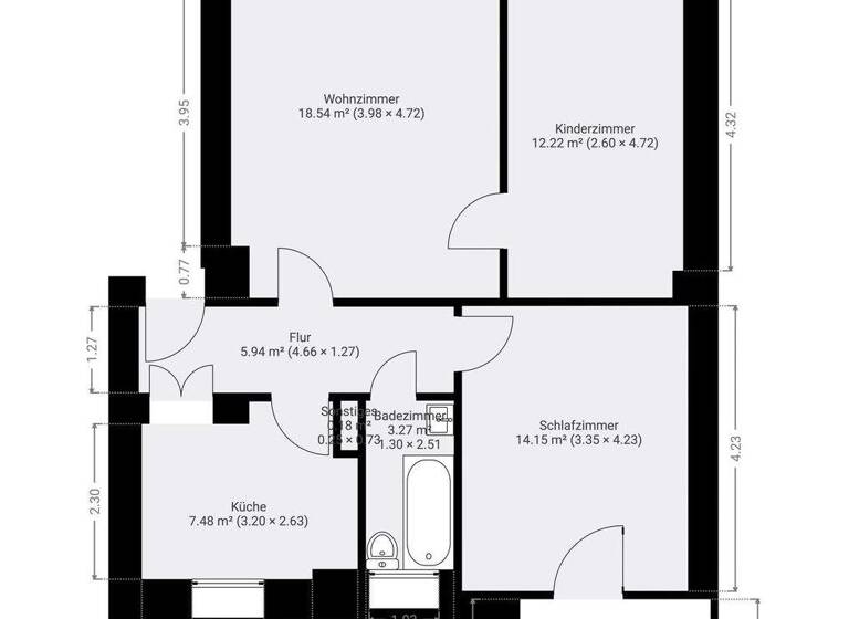 Wohnung zum Kauf provisionsfrei 99.990 € 3 Zimmer 66,5 m² EG Finsterwalde 03238