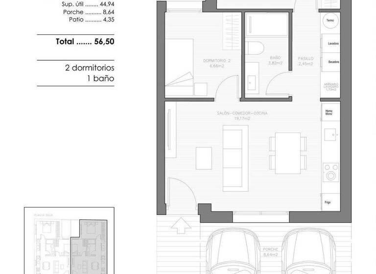 Wohnung zum Kauf provisionsfrei 131.250 € 2 Zimmer 56 m² Benejuzar