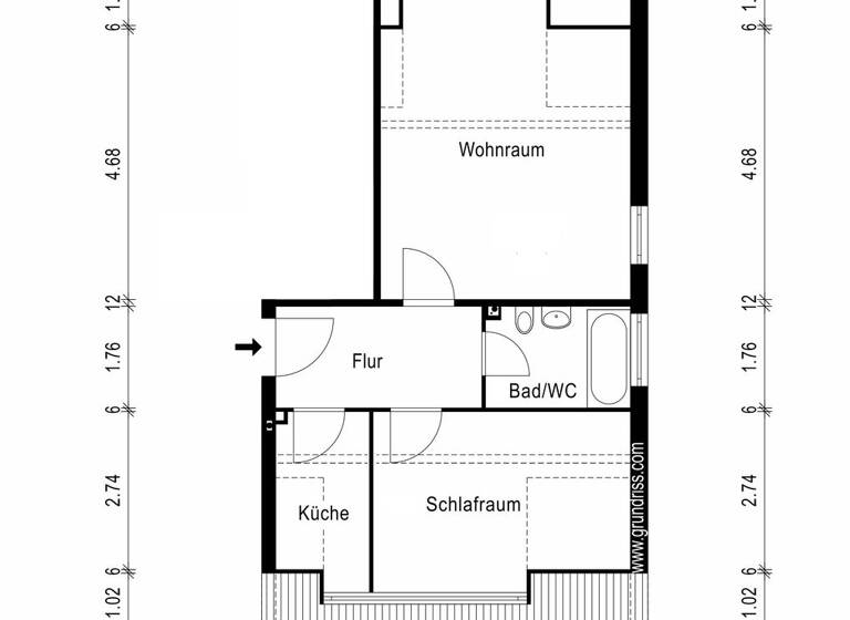 Wohnung zum Kauf 210.000 € 2 Zimmer 89 m² 2. Geschoss Bramfeld Hamburg 22175