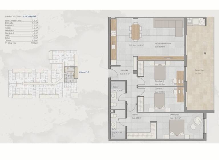 Wohnung zum Kauf 196.000 € 116 m² Torre Pacheco 30700