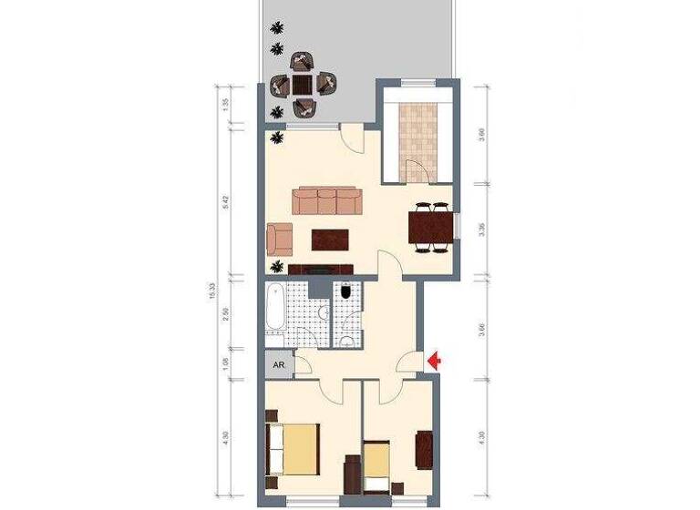 Terrassenwohnung zum Kauf provisionsfrei 219.000 € 3 Zimmer 101 m² 1. Geschoss Alte Linner Str. 42 Cracau Krefeld 47799