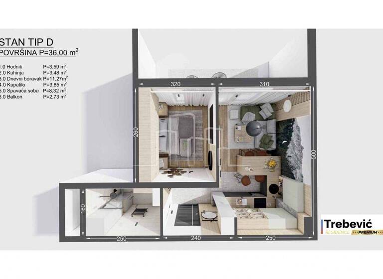 Wohnung zum Kauf 2 Zimmer 3. Geschoss Trebevic