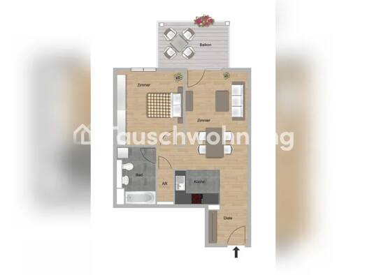Wohnung zur Miete Tauschwohnung 924 € 2 Zimmer 58 m² 4. Geschoss Bockenheim Innenstadt II 60487