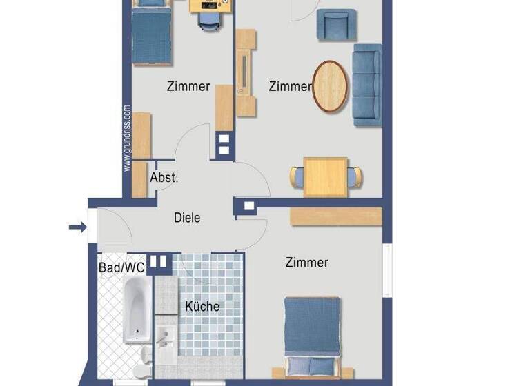 Wohnung zum Kauf provisionsfrei 249.000 € 3 Zimmer 64,3 m² 2. Geschoss Teutonenweg 48 Unterliederbach Frankfurt 65929