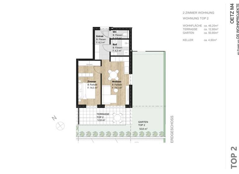 Wohnung zum Kauf provisionsfrei 320.000 € 2 Zimmer 46,2 m² EG Oetz 6433