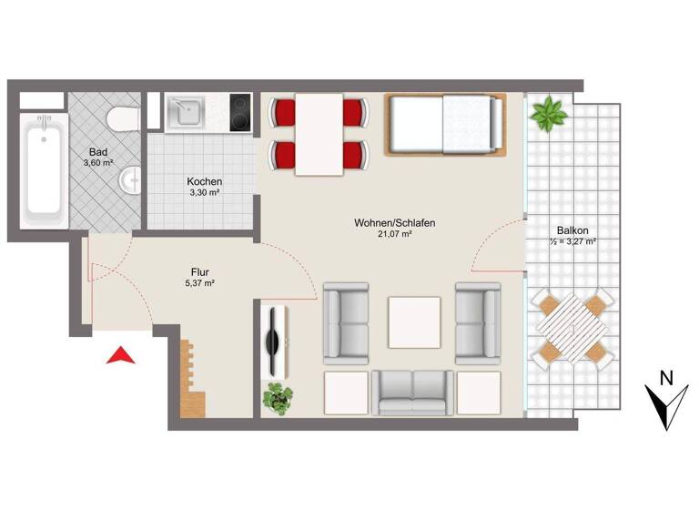 Studio zum Kauf 200.000 € 1 Zimmer 33,5 m² 1. Geschoss Karlsfeld 85757