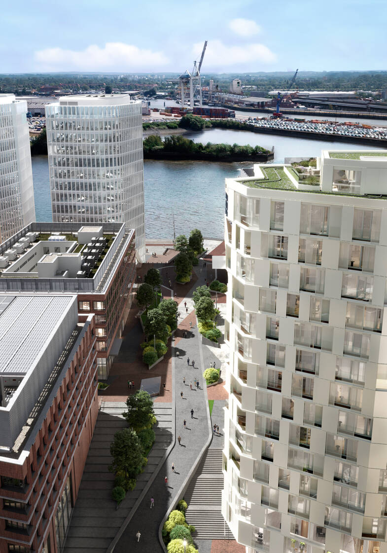 Wohnung zur Miete - Neubau 3.029 € 2 Zimmer 95 m² 4. Geschoss frei ab sofort Hübenerstraße 8 HafenCity Hamburg 20457