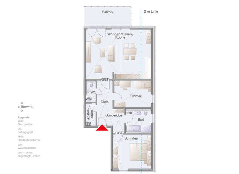 Wohnung zum Kauf provisionsfrei 806.000 € 3 Zimmer 101,5 m²<br/>Wohnfläche Dachgeschoss, 2.<br/>Geschoss Parkstraße Kempten Kempten (Allgäu) 87439