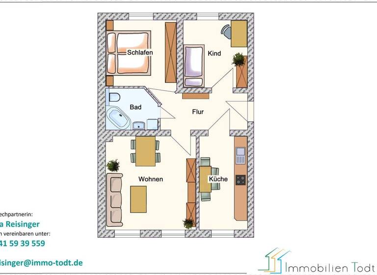Wohnung zur Miete 300 € 3 Zimmer 62 m² Beethovenstr. 2 Reichenbach 08468
