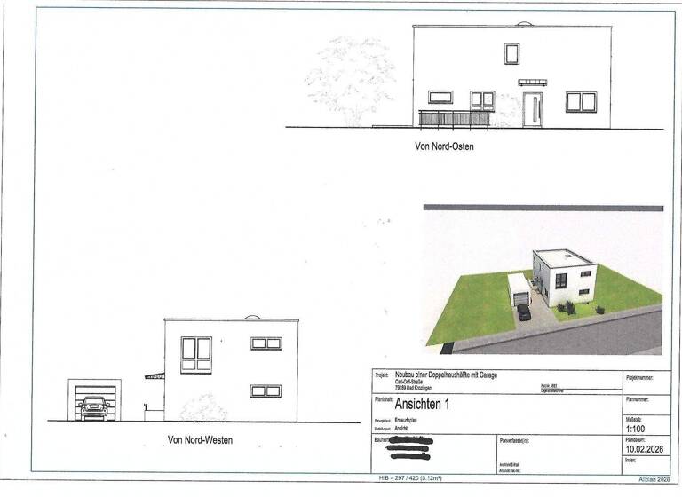 Doppelhaushälfte zum Kauf - Erstbezug 990.000 € 5 Zimmer 152 m² 309 m² Grundstück frei ab 01.08.2027 Carl-Orff-Straße Bad Krozingen 79189