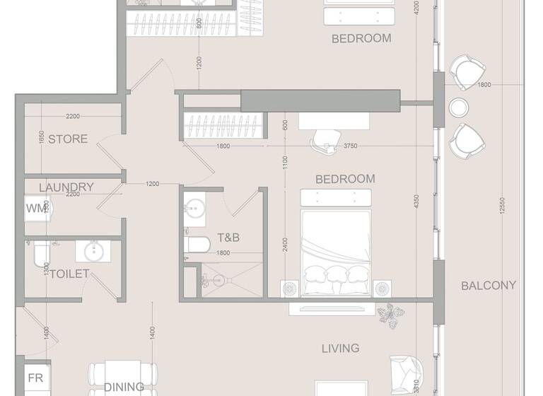 Wohnung zum Kauf provisionsfrei 428.299 € 3 Zimmer 130,9 m² Dubai 00000