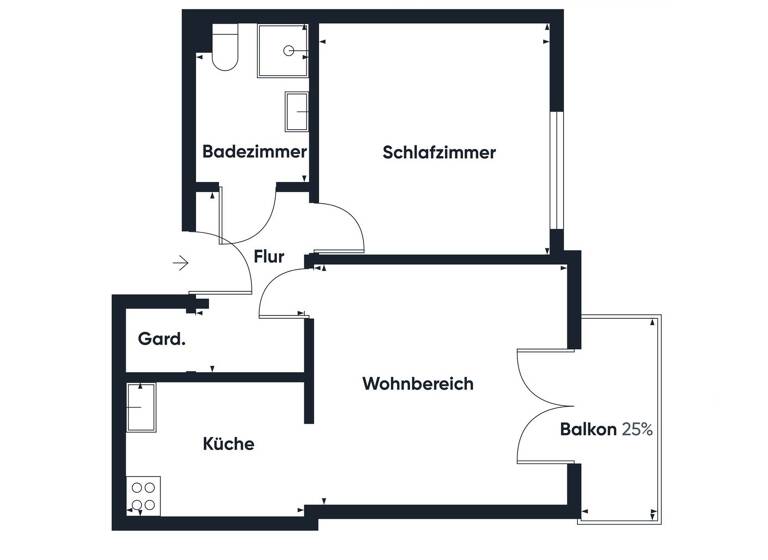 Wohnung zur Miete Wohnen auf Zeit 1.200 € 2 Zimmer 38 m² frei ab 16.03.2026 Bäckerstraße Stade 21682