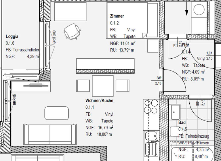 Studio zur Miete 615 € 1,5 Zimmer 40,6 m² 2. Geschoss Seebener Straße 155 Trotha Halle (Saale) 06114