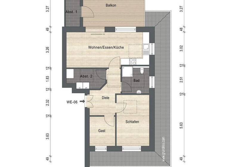 Wohnung zur Miete - Erstbezug 830 € 3 Zimmer 72,1 m² Wiesederfehn Wiesmoor 26639