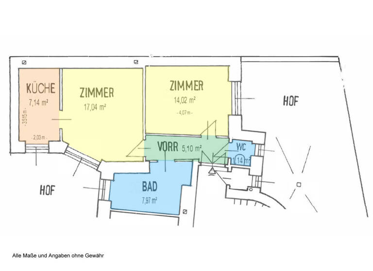 Wohnung zum Kauf provisionsfrei 379.500 € 2 Zimmer 52,4 m² EG Wien 1090