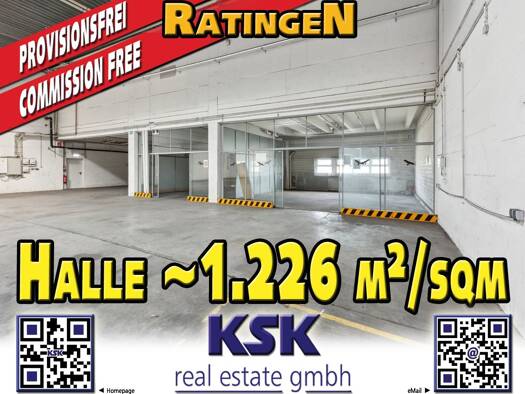 Logistikzentrum zur Miete provisionsfrei 1.226 m² Lagerfläche Tiefenbroich Ratingen 40880