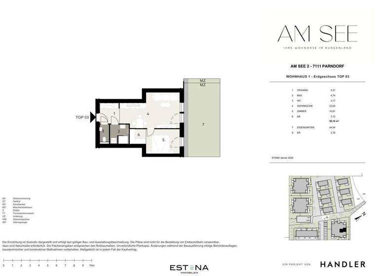 Wohnung zum Kauf - Erstbezug 320.000 € 2 Zimmer 50,2 m² EG Am See Parndorf 7111
