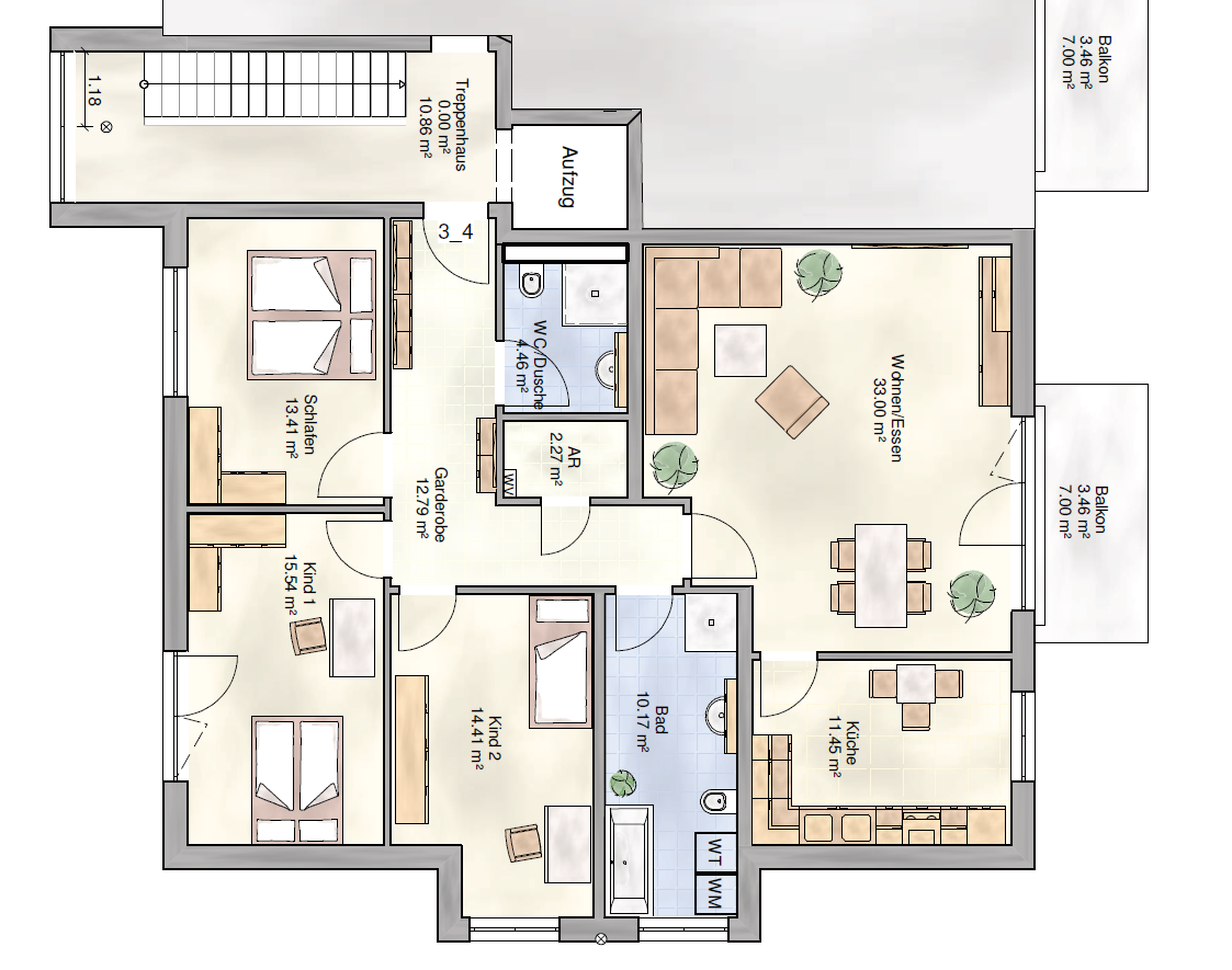 Wohnung zur Miete 1.550 € 4 Zimmer 121 m²<br/>Wohnfläche 2.<br/>Geschoss Eschen Straße 3 Waldshut Waldshut-Tiengen 79761