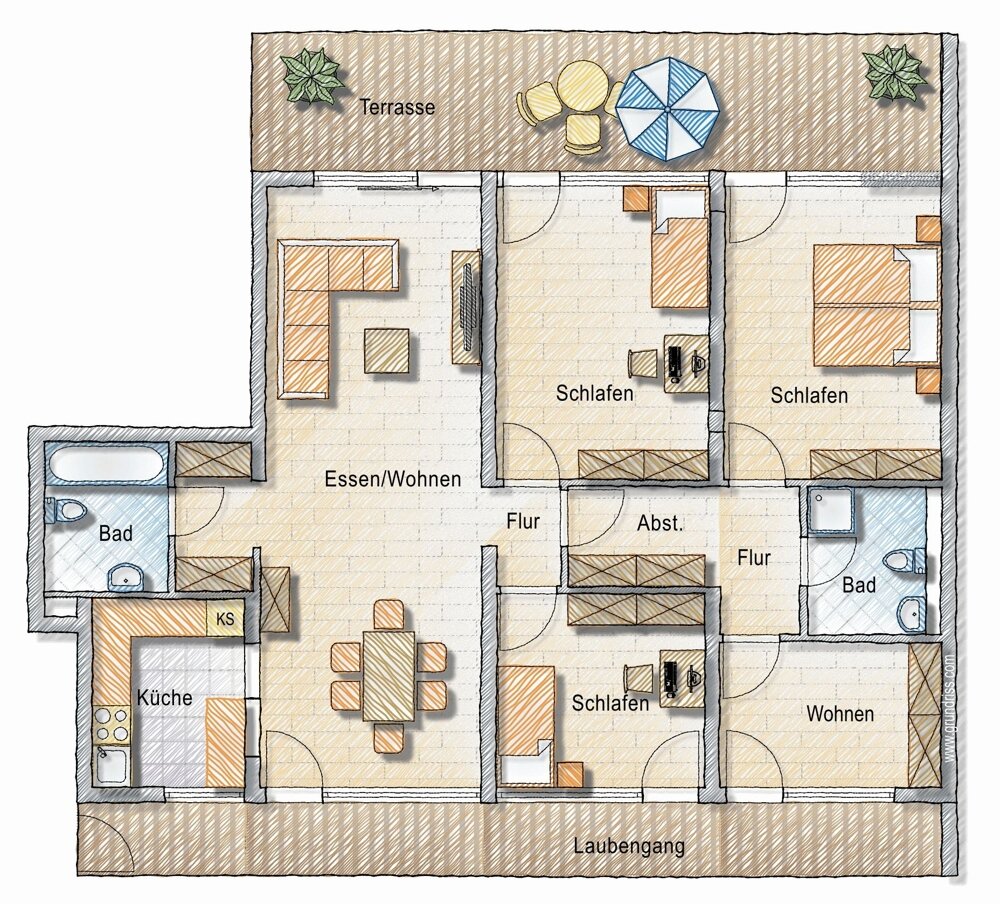 Wohnung zum Kauf 724.000 € 4,5 Zimmer 120,1 m²<br/>Wohnfläche 3.<br/>Geschoss Rieselfeld Freiburg / Rieselfeld 79111