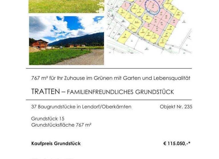 Grundstück zum Kauf 115.000 € 767 m² Grundstück Lendorf 9811