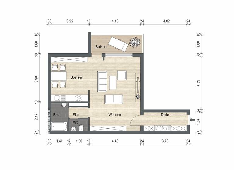 Wohnung zum Kauf 125.000 € 1 Zimmer 56 m²<br/>Wohnfläche Fulerum Essen 45149