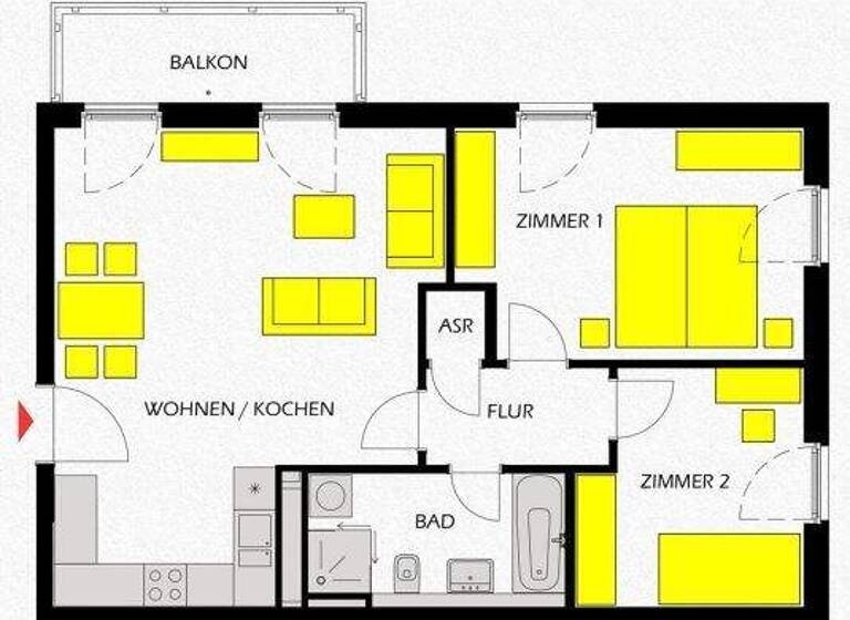 Wohnung zur Miete 1.149 € 3 Zimmer 72,3 m² 1. Geschoss Antaresstraße 7 Schönefeld 12529