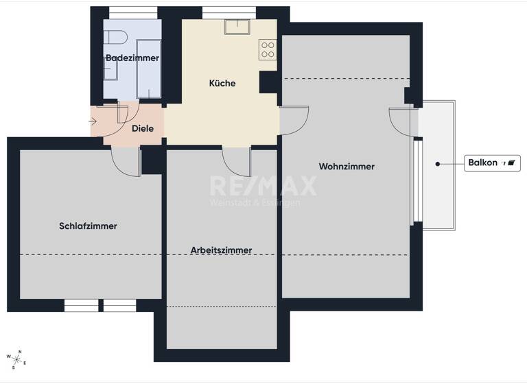 Wohnung zur Miete 670 € 3 Zimmer 62 m² frei ab 01.05.2026 Rommelshausen Kernen 71394