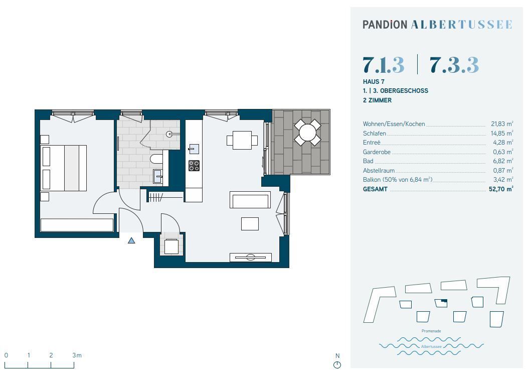 Wohnung zur Miete 1.420 € 2 Zimmer 52,7 m²<br/>Wohnfläche 1.<br/>Geschoss 01.04.2025<br/>Verfügbarkeit Am Albertussee 35 Heerdt Düsseldorf 40549