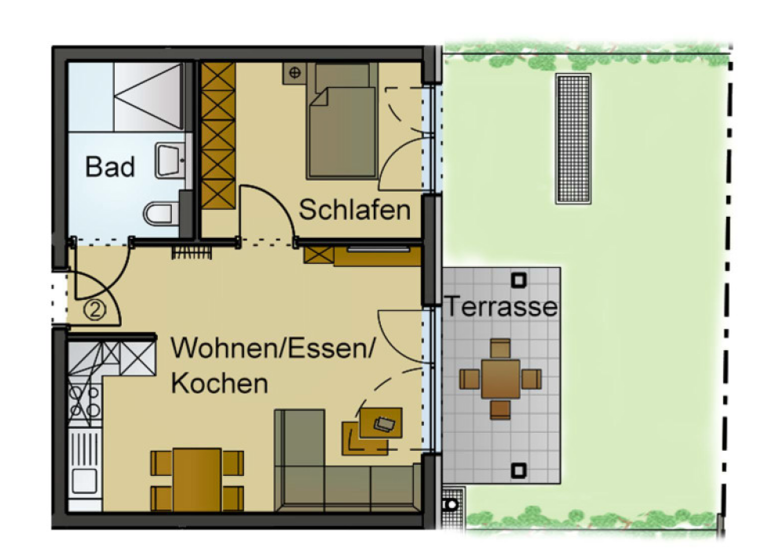 Wohnung zur Miete 950 € 2,5 Zimmer 68 m² EG frei ab sofort Bad Rappenau 74906